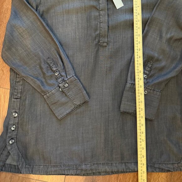 NWT Chico's 4 (20/22) 100% Tencel Lyocell Popover Tunic Shirt Gray - Picture 5 of 6